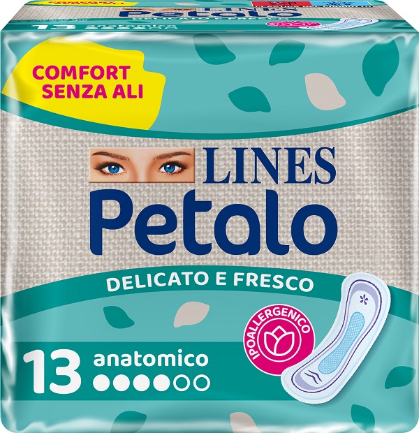 LINES PETALO BLU ASSORBENTE ANATOMICO 13 PEZZI - Farmapre