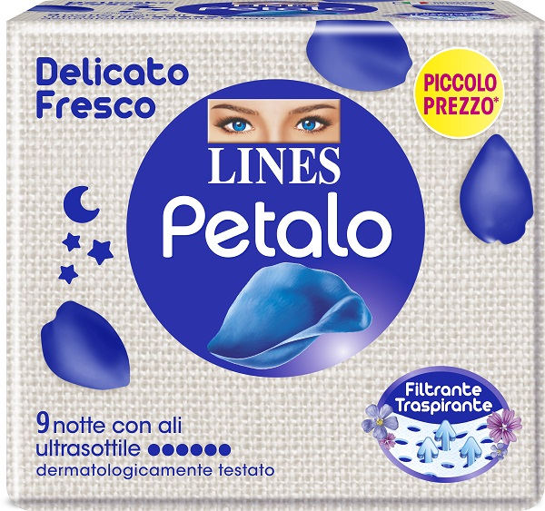 LINES PETALO BLU ASSORBENTE NOTTE 9 PEZZI - Farmapre