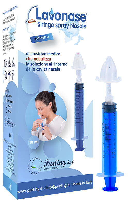 LAVONASE SIRINGA SPRAY NASALE NON STERILE 10 ML LUER-LOCK CON CAPPUCCIO + UGELLO NASALE CON RACCORDO LUER-LOCK + PERFORATORE CON VALVOLA NON RITORNO CON TAPPO - Farmapre
