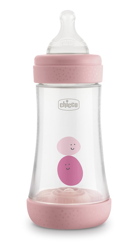 CHICCO BIBERON PERFECT 5 GIRL 240 ML IN SILICONE 2 FORI - Farmapre