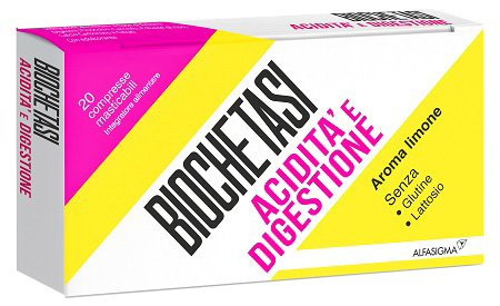 BIOCHETASI ACIDITA' E DIGESTIONE 20 COMPRESSE MASTICABILI AROMA LIMONE - Farmapre