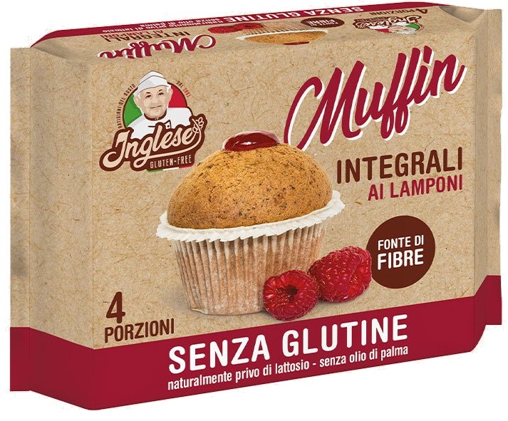 INGLESE MUFFIN INTEGRALI FARCITI AL LAMPONE 4 PEZZI DA 40 G - Farmapre
