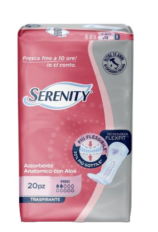 SERENITY ASSORBENTE ANATOMICO CON ALOE FLEXIT MINI 20 PEZZI - Farmapre