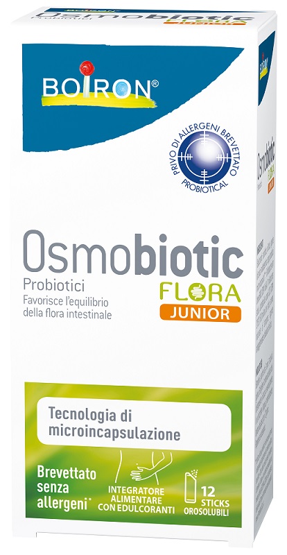 OSMOBIOTIC FLORA JUNIOR 12 STICKS OROSOLUBILI - Farmapre