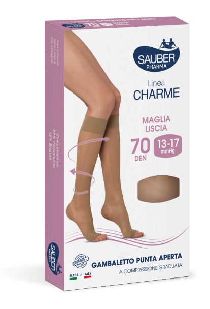 SAUBER GAMBALETTO OPEN TOE 70 DENARI MAGLIA LISCIA MEDIO TAGLIA 2 - Farmapre