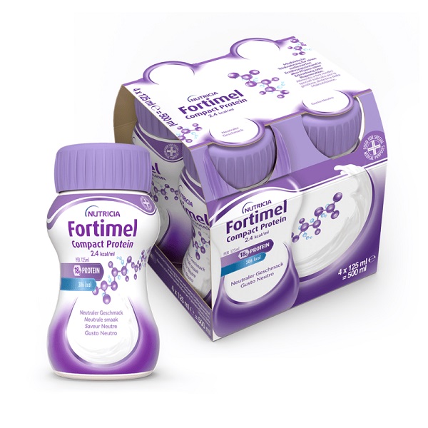 NUTRICIA FORTIMEL COMPACT PROTEIN GUSTO NEUTRO 4 BOTTIGLIE DA 125 ML - Farmapre