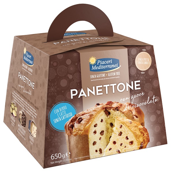 PIACERI MEDITERRANEI PANETTONE GOCCE DI CIOCCOLATO 650 G - Farmapre