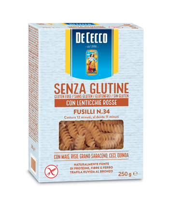 DE CECCO FUSILLI N34 LENTICCHIE ROSSE 250 G - Farmapre