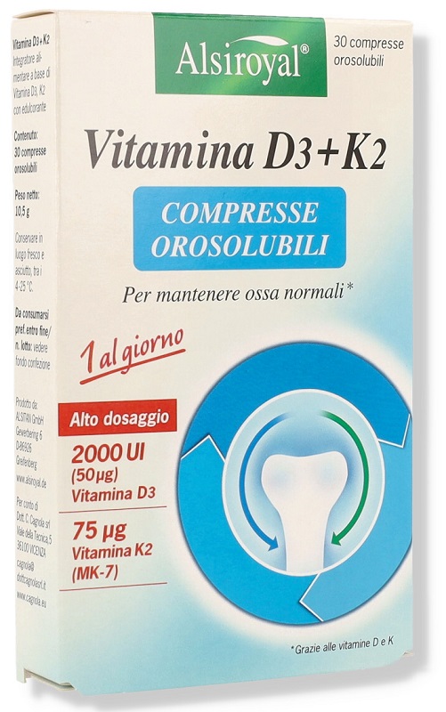ALSIROYAL VITAMINA D3+K2 30 COMPRESSE OROSOLUBILI - Farmapre