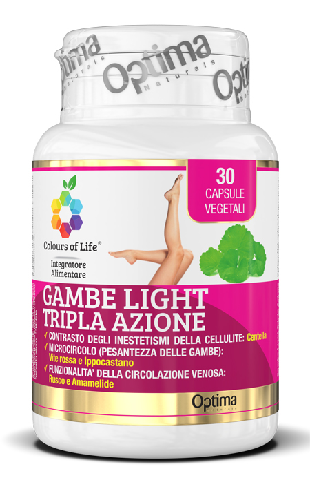 COLOURS OF LIFE GAMBE LIGHT TRIPLA AZIONE 30 CAPSULE VEGETALI 850 MG - Farmapre