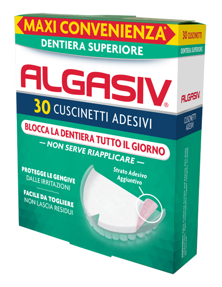 ALGASIV ADESIVO PER PROTESI DENTARIA SUPERIORE 30 PEZZI - Farmapre
