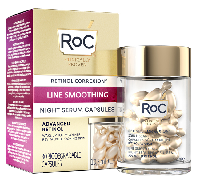 ROC RETINOL CORREXION LINE SMOOTHING SIERO VISO NOTTE 30 CAPSULE - Farmapre