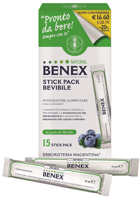 BENEX BEVIBILE 15 STICK DA 12 ML TAGLIO PREZZO - Farmapre