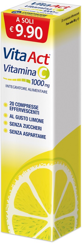 VITA ACT VITAMINA C 1000MG 20 COMPRESSE EFFERVESCENTI LIMONE - Farmapre