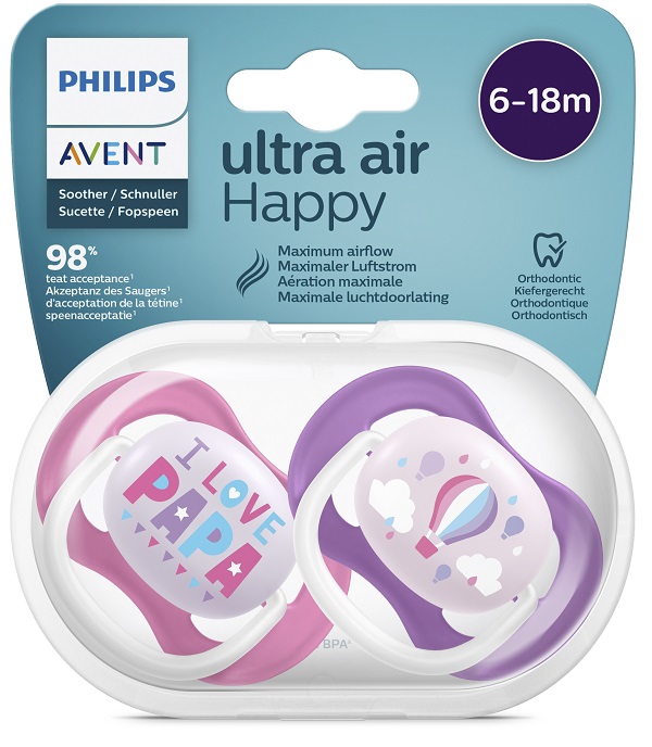 AVENT ULTRA AIR TETTARELLA ORTODONTICA PAPA/BALLOON 0/6 MESI 2 PEZZI - Farmapre