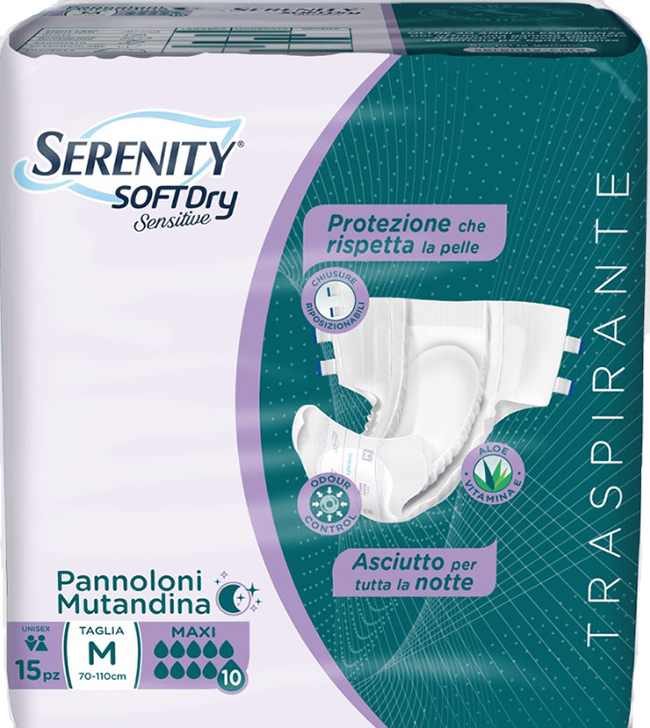 PANNOLONE MUTANDINA SERENITY SD SENSITIVE MAXI M 15 PEZZI - Farmapre