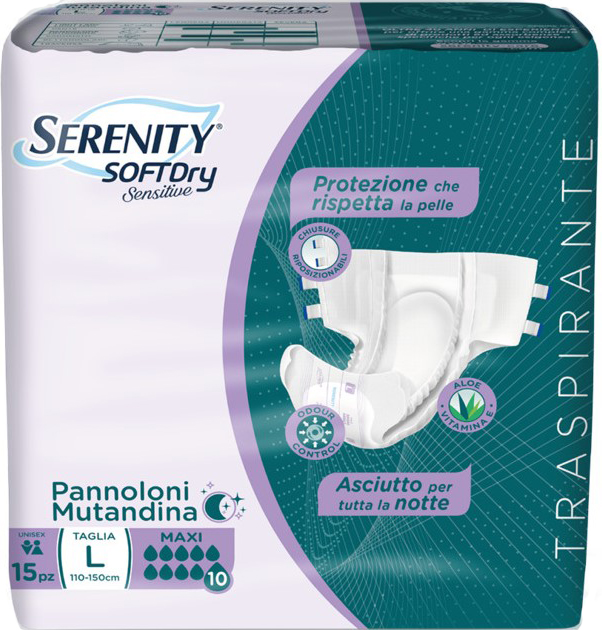 PANNOLONE MUTANDINA SERENITY SD SENSITIVE MAXI L 15 PEZZI - Farmapre