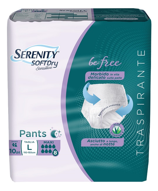 SERENITY PANTS SD SENSITIVE BE FREE MAXI L 10 PEZZI - Farmapre