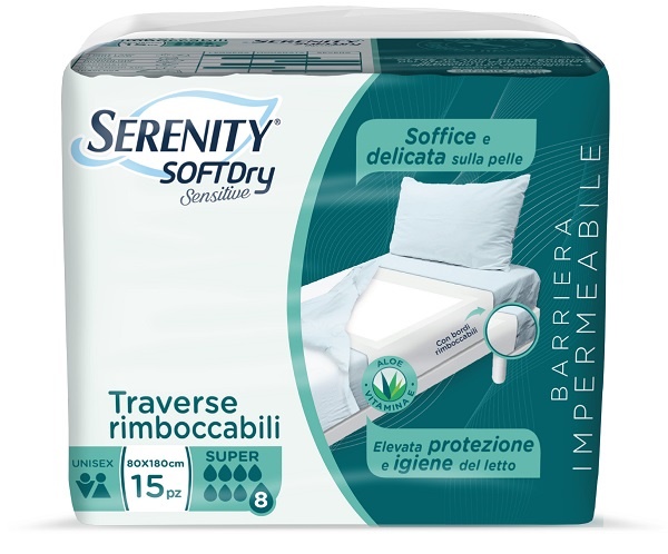 SERENITY TRAVERSA SD SENSIIVE SUPER 80X180 CM 15 PEZZI - Farmapre