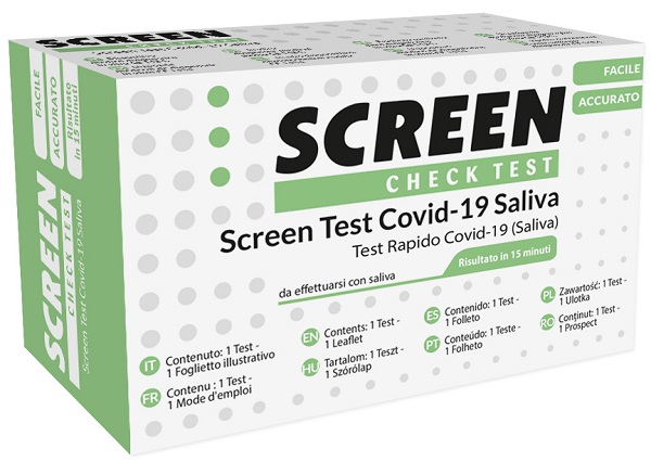 SCREEN TEST ANTIGENICO RAPIDO AUTODIAGNOSTICO COVID-19 SARS-COV-2 CAMPIONI SALIVARI SELFTEST COVID SALIVA SCREEN - Farmapre