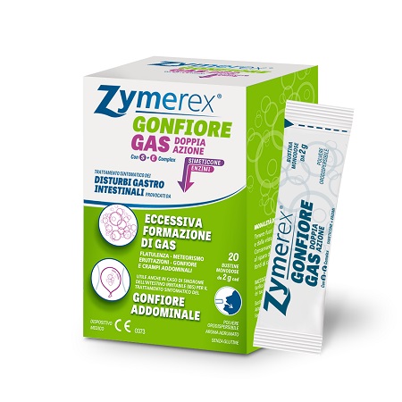 ZYMEREX GONFIORE GAS DOPPIA AZIONE CON S+E COMPLEX 20 BUSTINE MONODOSE DA 2 G - Farmapre