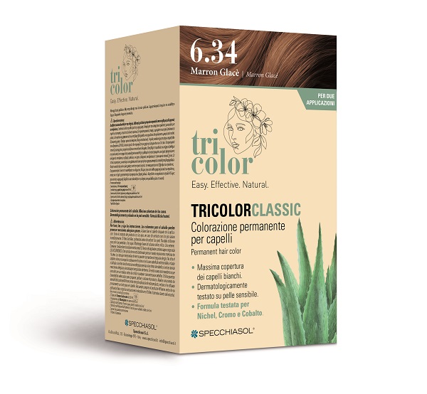TRICOLOR CLASSIC 6,34 MARRON GLACE' 2 TUBI 50 ML + 2 SHAKER 50 ML + 4 BUSTINE 8 ML - Farmapre