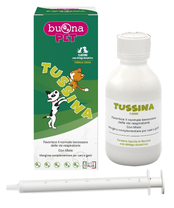 TUSSINA FLACONE CANI E GATTI CON SIRINGA DOSATRICE 100 G BUONAPET - Farmapre