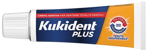 KUKIDENT PLUS DOPPIA AZIONE TENUTA INSUPERABILE CREMA ADESIVA DENTIERE 65 G - Farmapre