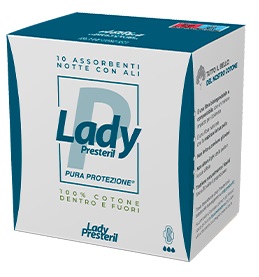 LADY PRESTERIL ASSORBENTI NOTTE CON ALI RIPIEGATI BIODEGRADABILI 10 PEZZI - Farmapre
