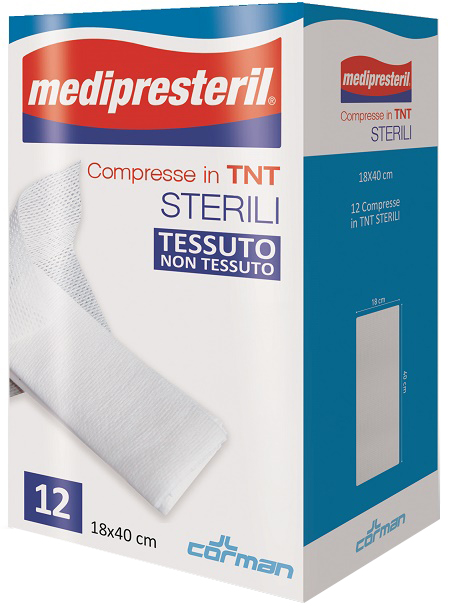 COMPRESSE STERILI TNT MEDIPRESTERIL 18X40 CM 12 PEZZI - Farmapre