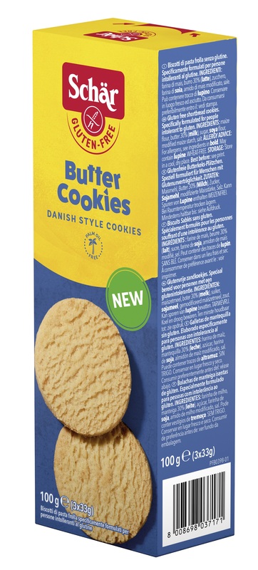 SCHAR BUTTER COOKIES BISCOTTI DI PASTAFROLLA 3 PORZIONI DA 33 G - Farmapre