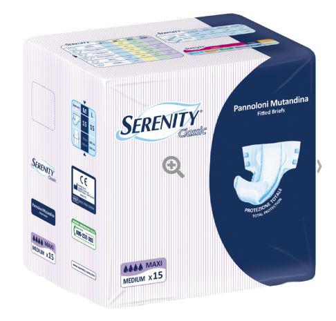 PANNOLONE MUTANDINA SERENITY CLASSIC MAXI TAGLIA EXTRALARGE 15 PEZZI - Farmapre