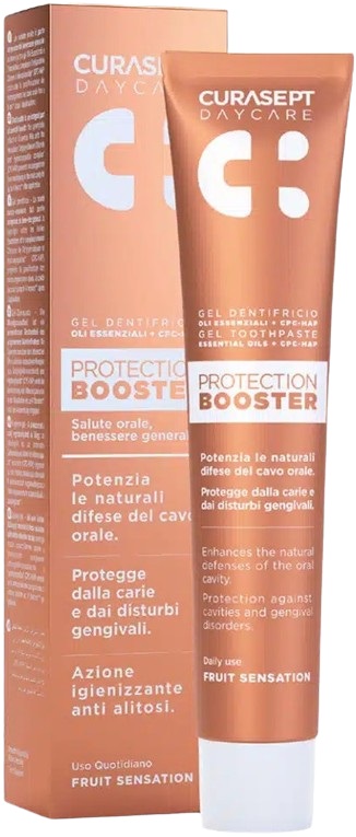 CURASEPT DAYCARE DENTIFRICIO PROTECTION BOOSTER FRUIT SENSATION 75 ML - Farmapre