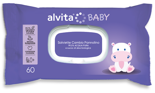 ALVITA BABY SALVIETTE PURE WATER 60 PEZZI - Farmapre