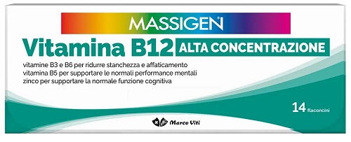 MASSIGEN VITAMINA B12 ALTA CONCENTRAZIONE 14 FLACONCINI - Farmapre