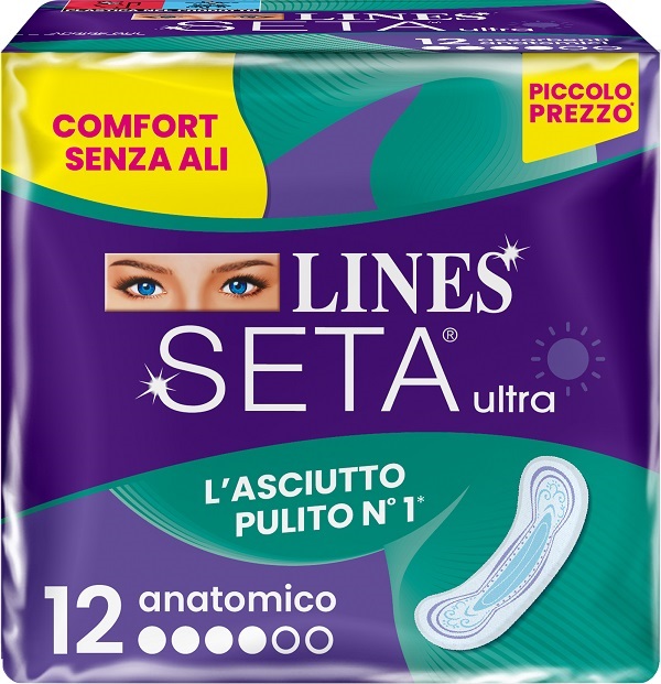 LINES SETA ULTRA ASSORBENTI ANATOMICO DWCT 12 PEZZI - Farmapre