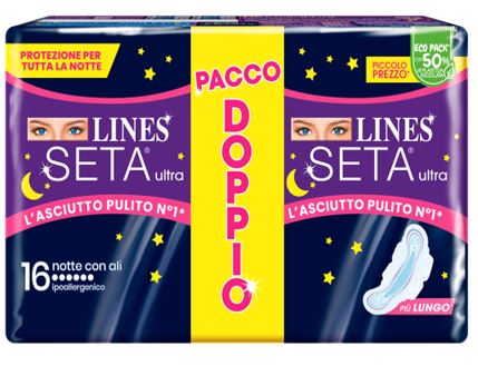LINES SETA ULTRA ASSORBENTI NOTTE VP DWCT 16 PEZZI - Farmapre