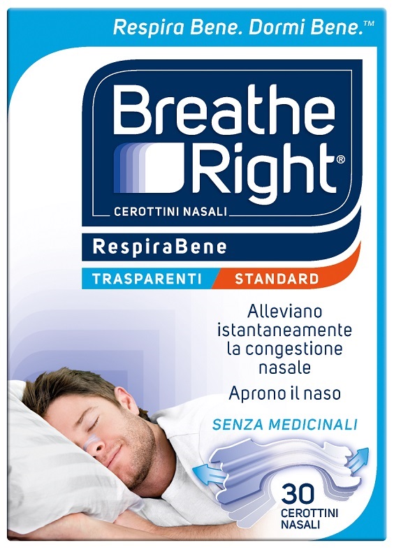 CEROTTI NASALI BREATHE RIGHT TRASPARENTI 30 PEZZI - Farmapre