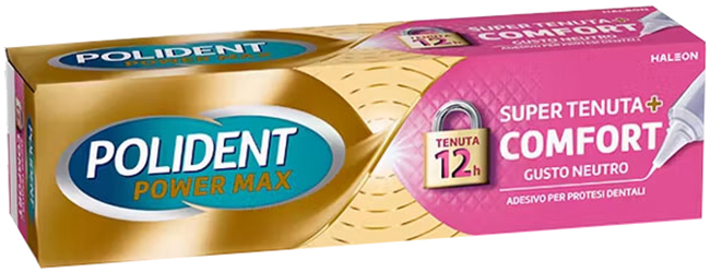 CREMA ADESIVA PROTESI DENTALI POLIDENT POWER MAX SUPER TENUTA+COMFORT 40 G - Farmapre