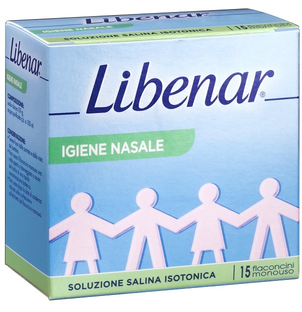 SOLUZIONE SALINA ISOTONICA 0,9% LIBENAR PER IGIENE NASALE 15 FLACONCINI MONOUSO X 5 ML - Farmapre