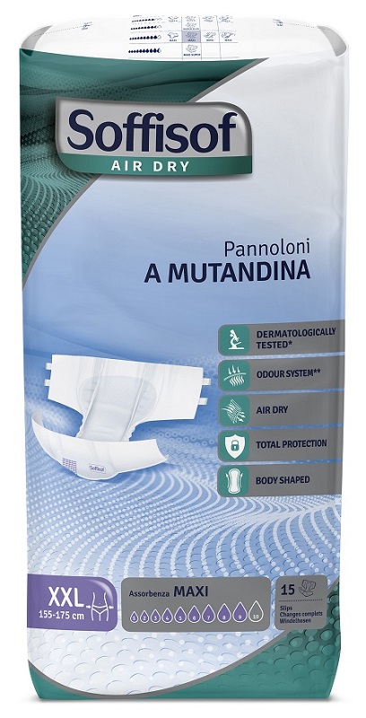 PANNOLINO MUTANDINA AIR DRY SOFFISOF MAXI XXL 15 PEZZI - Farmapre