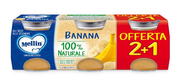 MELLIN OMOGENEIZZATO BANANA 3 PEZZI DA 100 G - Farmapre