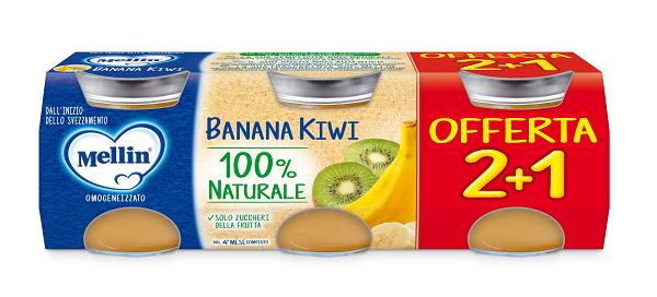 MELLIN OMOGENEIZZATO BANANA KIWI 3 PEZZI DA 100 G - Farmapre