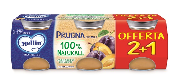 MELLIN OMOGENEIZZATO PRUGNA 3 PEZZI DA 100 G - Farmapre