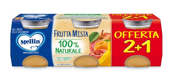 MELLIN OMOGENEIZZATO FRUTTA MISTA 3 PEZZI DA 100 G - Farmapre