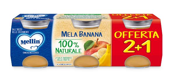 MELLIN OMOGENEIZZATO MELA BANANA 3 PEZZI DA 100 G - Farmapre