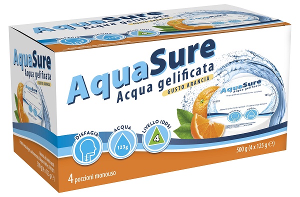 AQUASURE ACQUA GELIFICATA ARANCIA EDULCORATA MULTIPACK 4 PEZZI DA 125 G - Farmapre