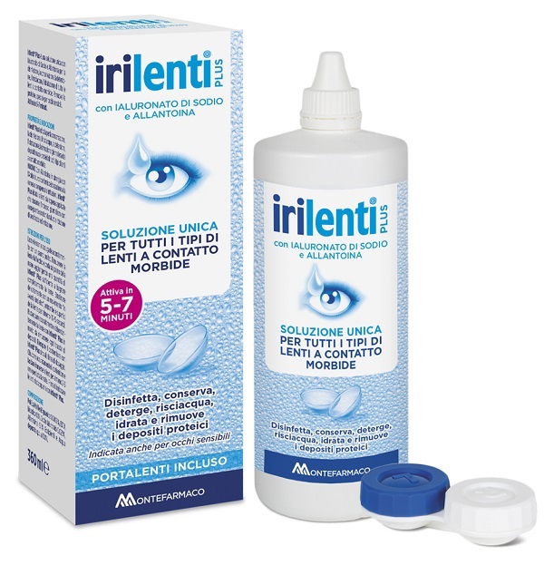 SOLUZIONE UNICA PER LENTI A CONTATTO IRILENTI 360 ML + PORTALENTI - Farmapre