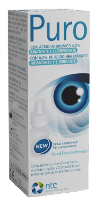 SOLUZIONE STERILE PER USO OFTALMICO PURO IDRATANTE E LUBRIFICANTE 0,2% ACIDO IALURONICO SENZA CONSERVANTI 10 ML - Farmapre