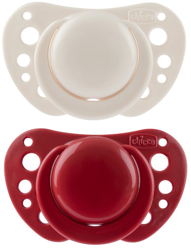 CHICCO SUCCHIETTI AIR ROSSO SILICONE 6-16 MESI 2 PEZZI - Farmapre